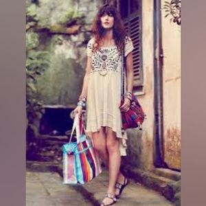 Free People Marina Embroidered High-Low Dress